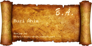 Buzi Áhim névjegykártya